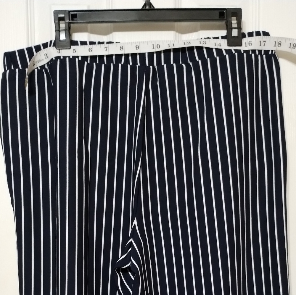 Signature Collection Women's Size XL Navy and White Striped Trousers - Picture 4 of 7